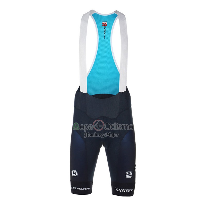 Astana Qazaqstan Team Ropa Ciclismo Culotte Corto 2023 Mangas Cortas Profundo Azul